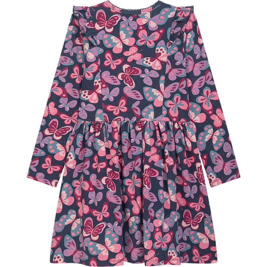 Danamade Kleid Langarm DASTA mit Schmetterlingsprint