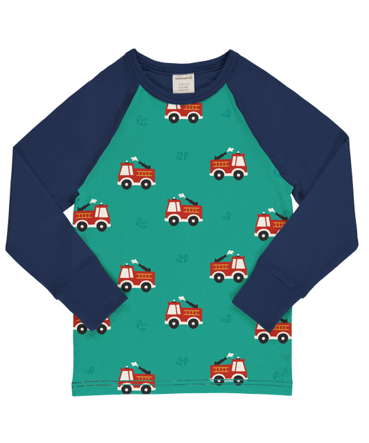 Maxomorra Langarmshirt Fire Truck GOTS