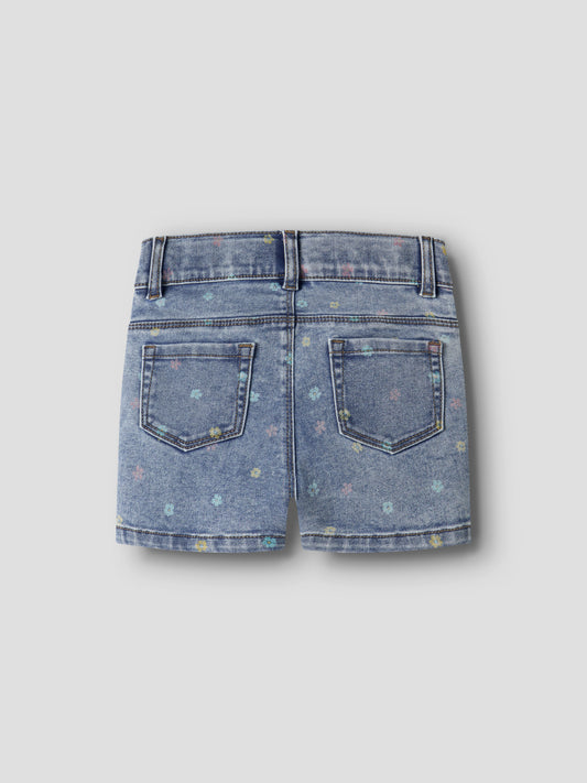 Name it Jeans Shorts Slim Fit mit kleinen Blüten
