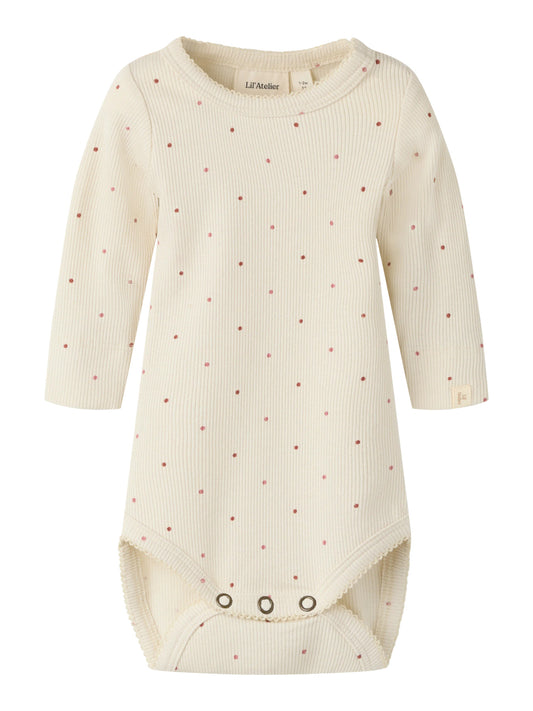 Lil'Atelier Body Langarm mit kleinen Punkten
