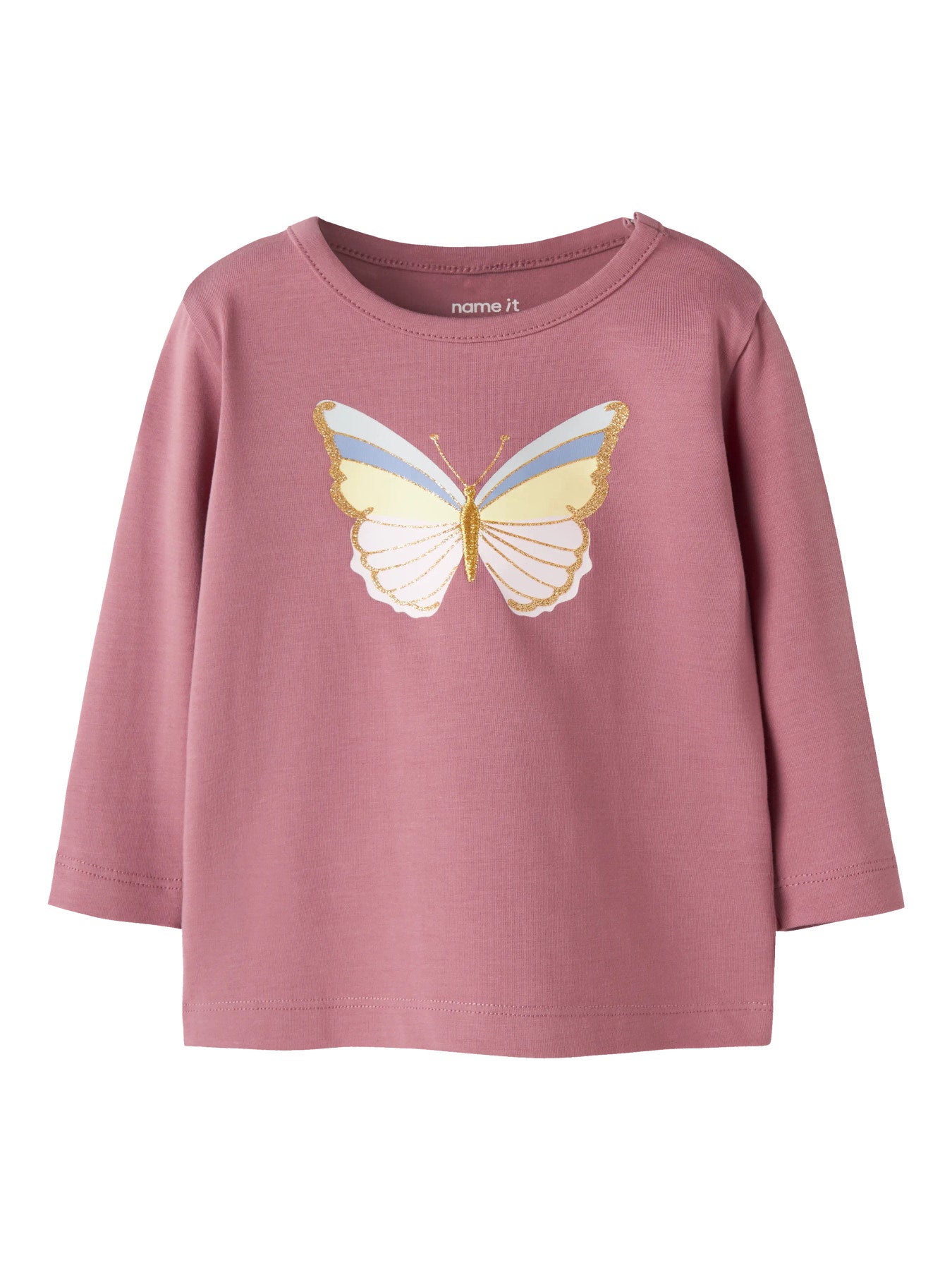 Name it Langarmshirt mit Glitzer-Muschelprint aus Bio-Baumwolle