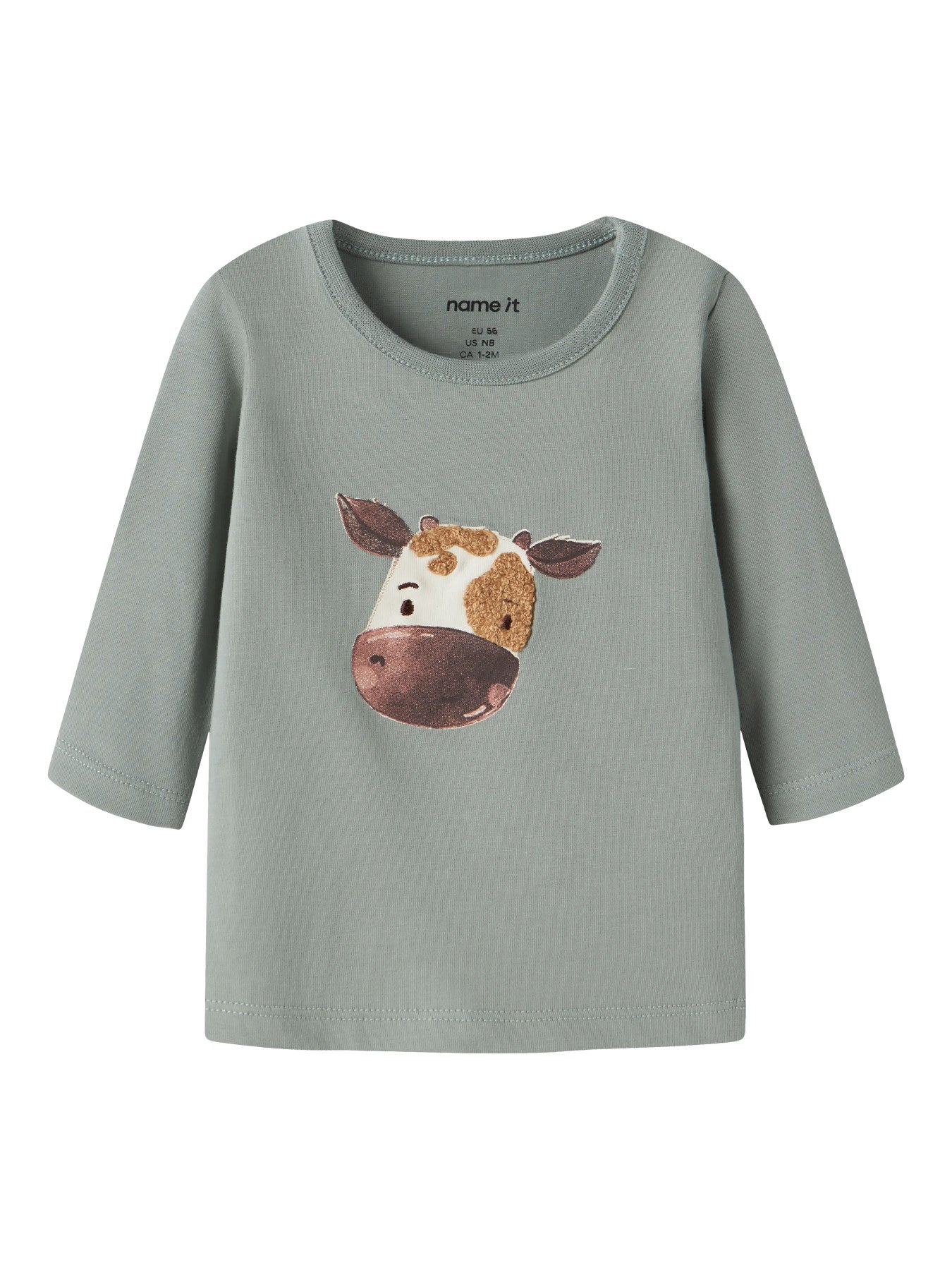 Name it Langarmshirt mit Kuhgesicht aus Bio-Baumwolle