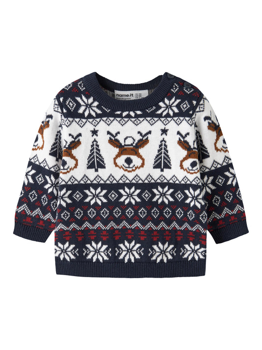 Name it Weihnachtspullover Baby aus Bio-Baumwolle