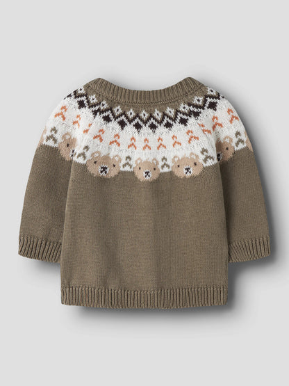 Name it Strickjacke mit Jacquard-Muster aus Bio-Baumwolle