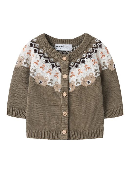 Name it Strickjacke mit Jacquard-Muster aus Bio-Baumwolle
