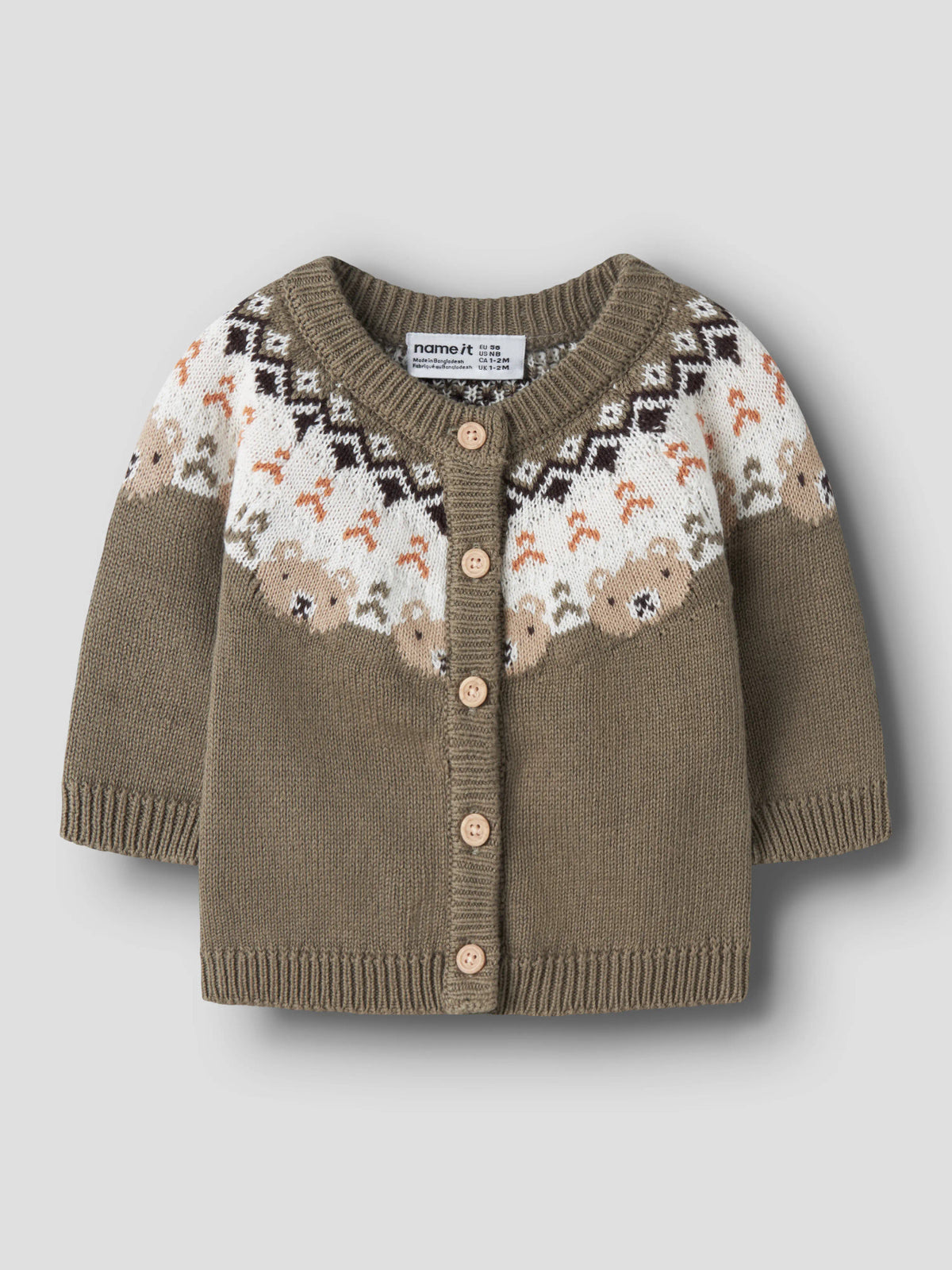 Name it Strickjacke mit Jacquard-Muster aus Bio-Baumwolle