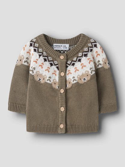 Name it Strickjacke mit Jacquard-Muster aus Bio-Baumwolle