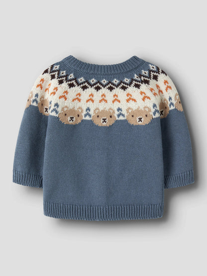 Name it Strickjacke mit Jacquard-Muster aus Bio-Baumwolle