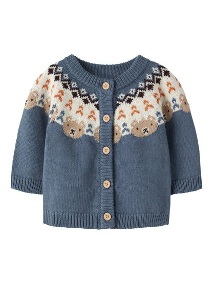 Name it Strickjacke mit Jacquard-Muster aus Bio-Baumwolle