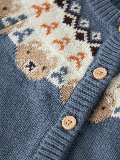 Name it Strickjacke mit Jacquard-Muster aus Bio-Baumwolle