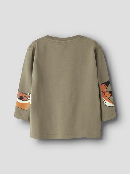 Name it Langarmshirt Otto mit Fuchsprint aus Bio-Baumwolle