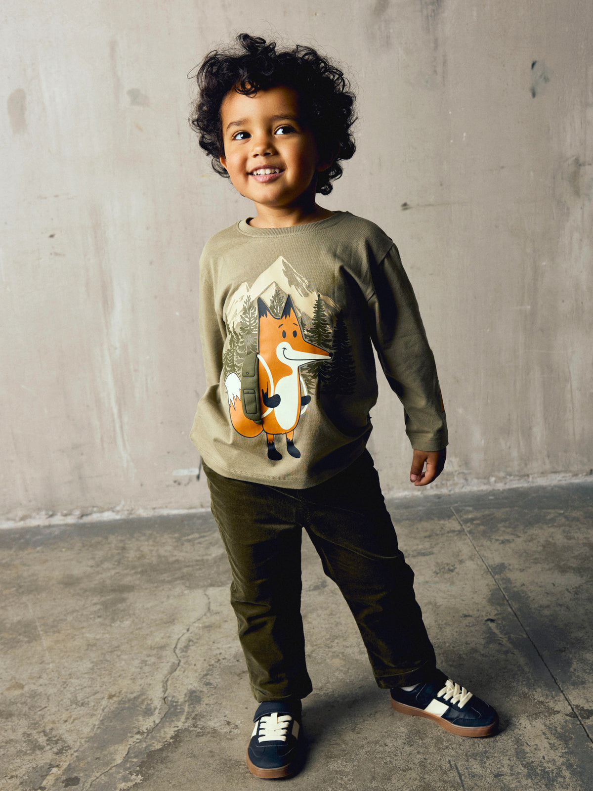 Name it Langarmshirt Otto mit Fuchsprint aus Bio-Baumwolle