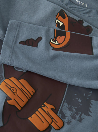Name it Langarmshirt Otto mit Bärenprint aus Bio-Baumwolle