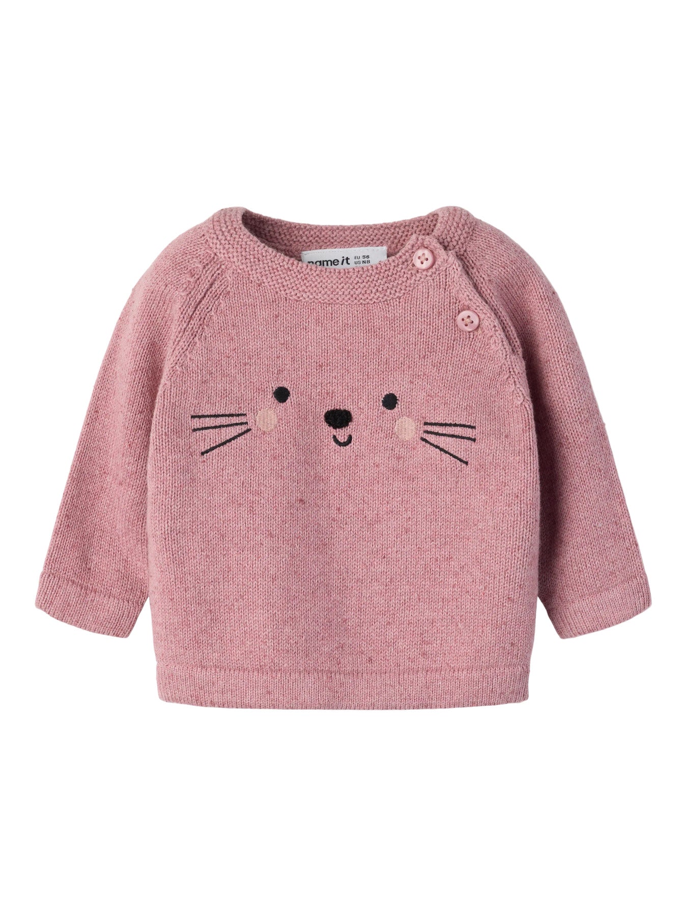 Name it Strickpullover Forana mit Tiergesicht aus Bio-Baumwolle