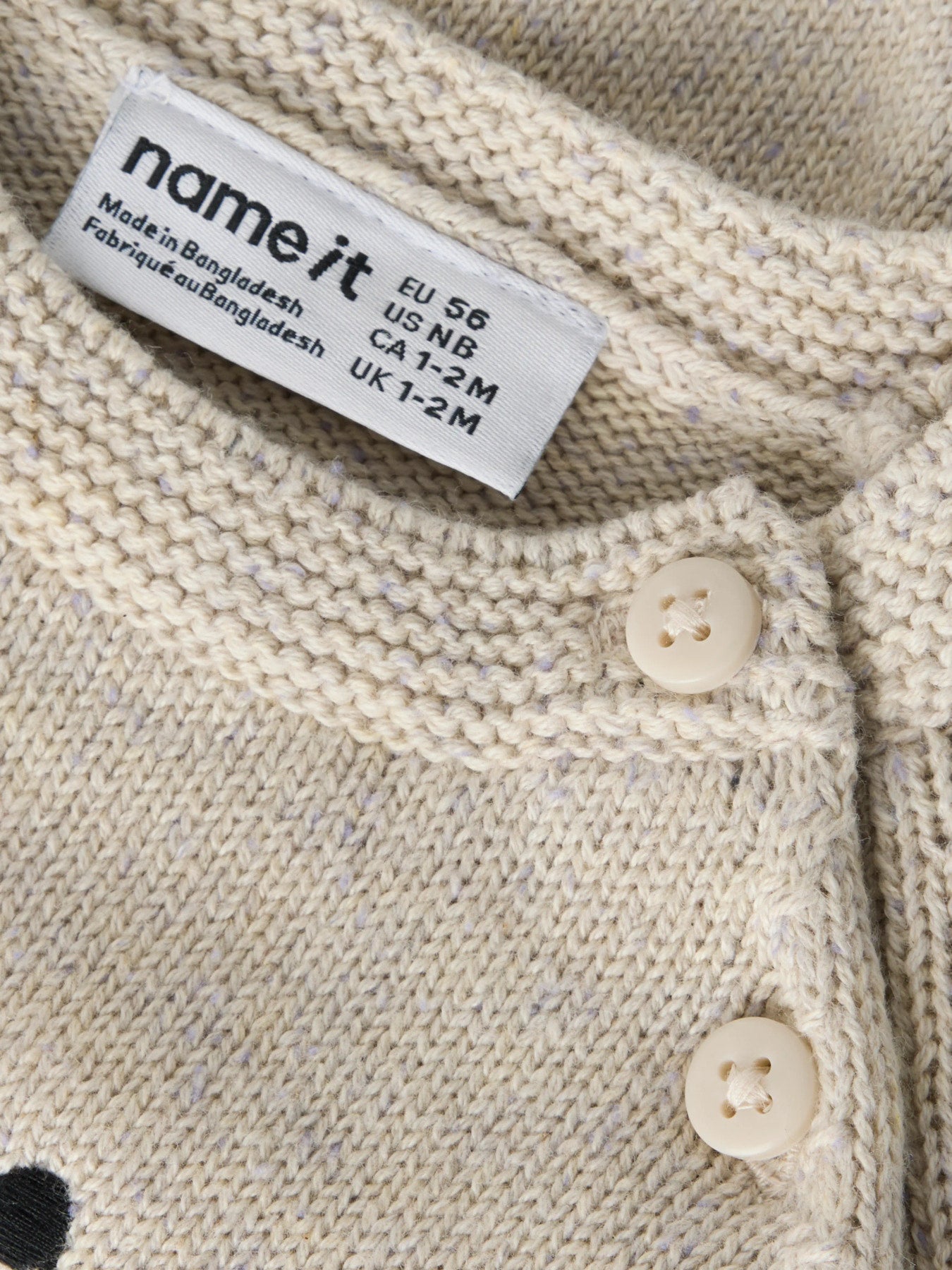 Name it Strickpullover Forana mit Tiergesicht aus Bio-Baumwolle