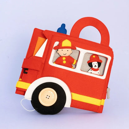 Jolly Designs Travel Buddy Feuerwehr – Rettungseinsatz zum Aufklappen, ab 18 Monaten