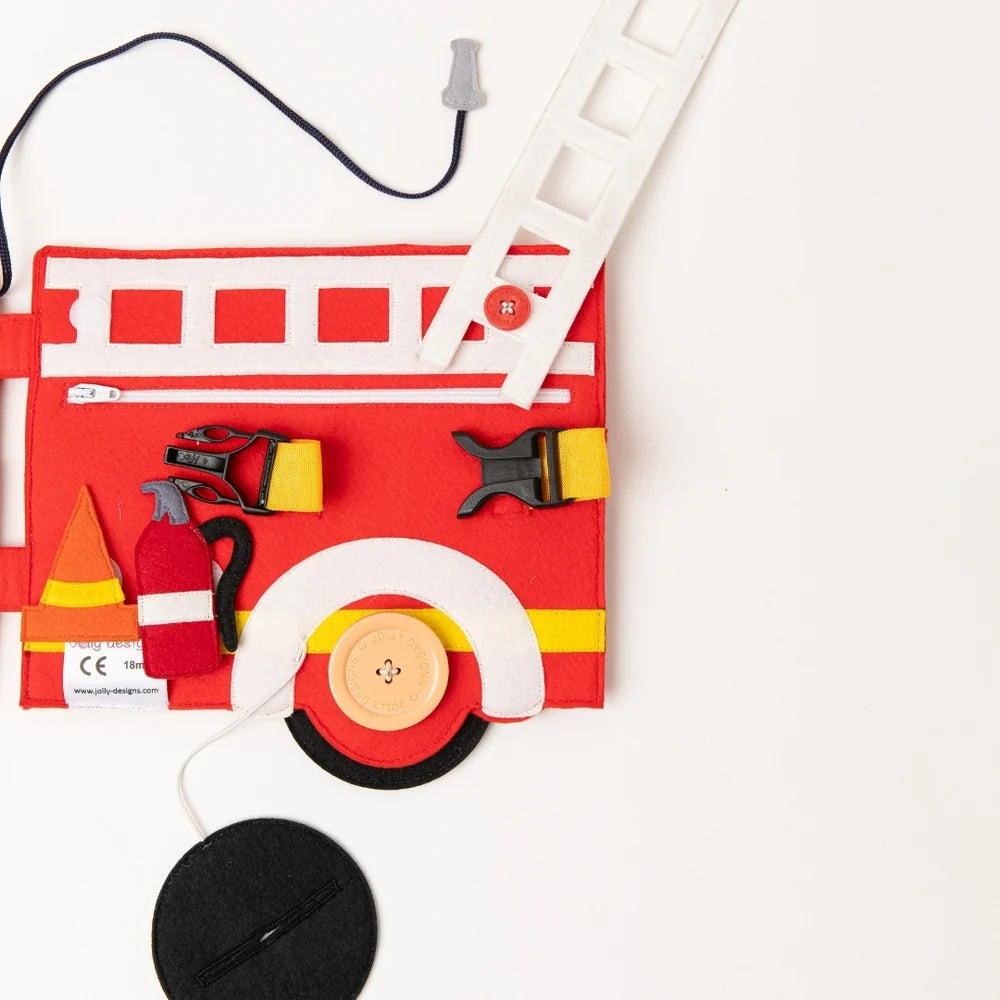 Jolly Designs Travel Buddy Feuerwehr – Rettungseinsatz zum Aufklappen, ab 18 Monaten