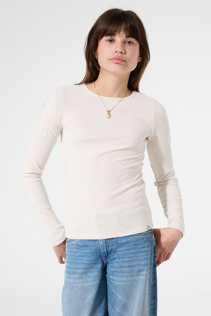 Garcia Langarmshirt in gebrochenem Weiß