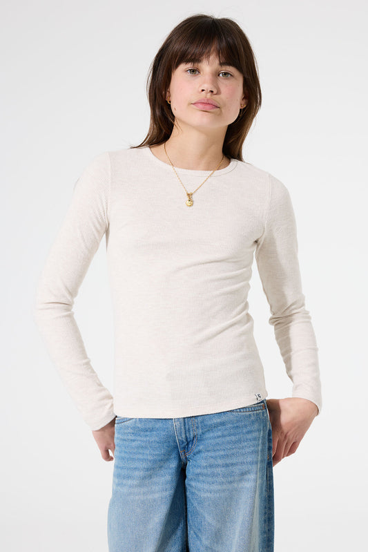 Garcia Langarmshirt in gebrochenem Weiß
