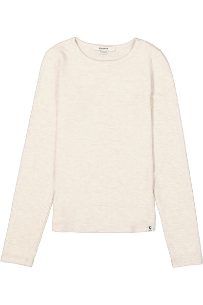 Garcia Langarmshirt in gebrochenem Weiß