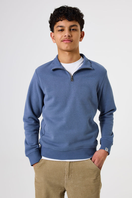 Garcia Blaues Sweatshirt mit Stehkragen