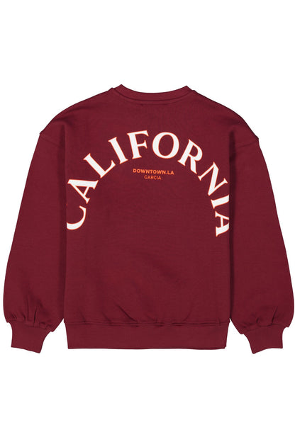 Garcia Bordeauxrotes Sweatshirt mit Rückenprint