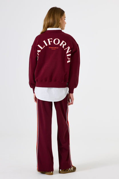 Garcia Bordeauxrotes Sweatshirt mit Rückenprint