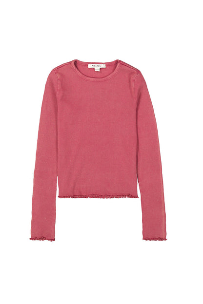Garcia Langarmshirt in dunkelrosa