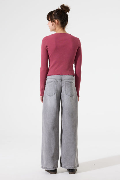 Garcia Langarmshirt in dunkelrosa