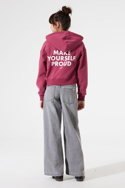 Garcia Sweatjacke mit Rückenprint in Dunkelrosa