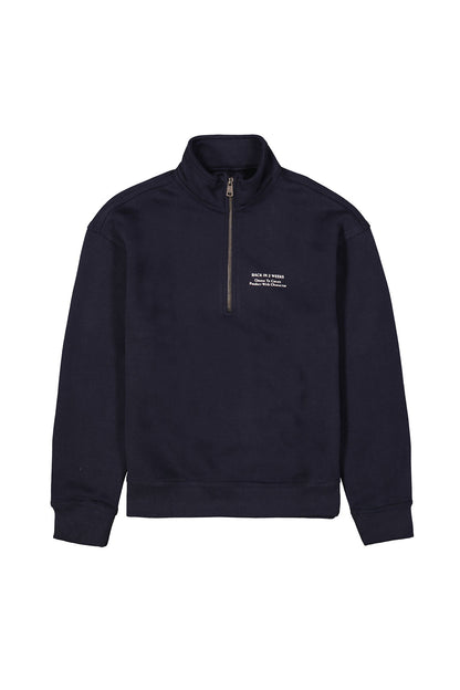 Garcia Sweatshirt mit Stehkragen in dunkelblau