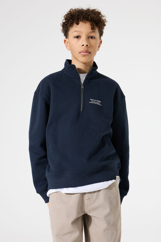 Garcia Sweatshirt mit Stehkragen in dunkelblau