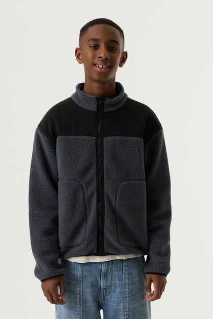 Garcia Dunkelgraue Teddyjacke