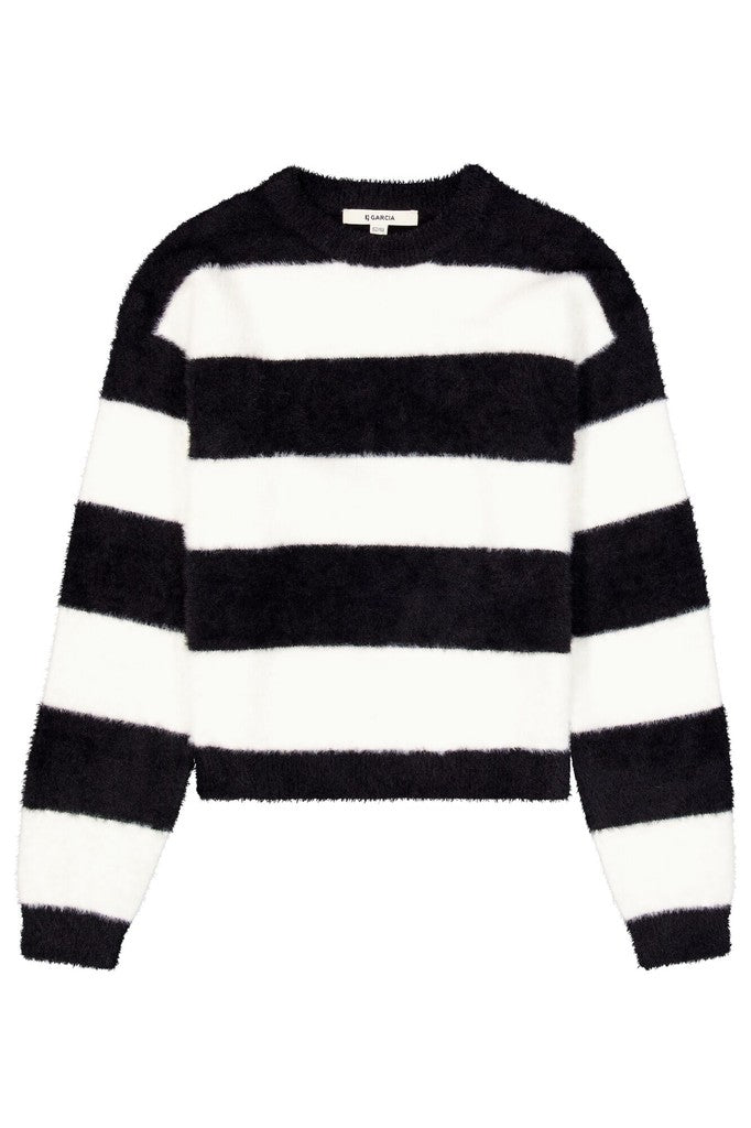 Garcia Gestreifter Strickpullover