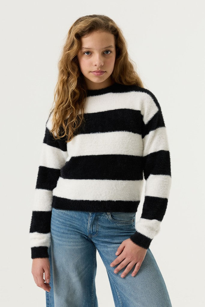 Garcia Gestreifter Strickpullover