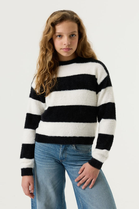 Garcia Gestreifter Strickpullover