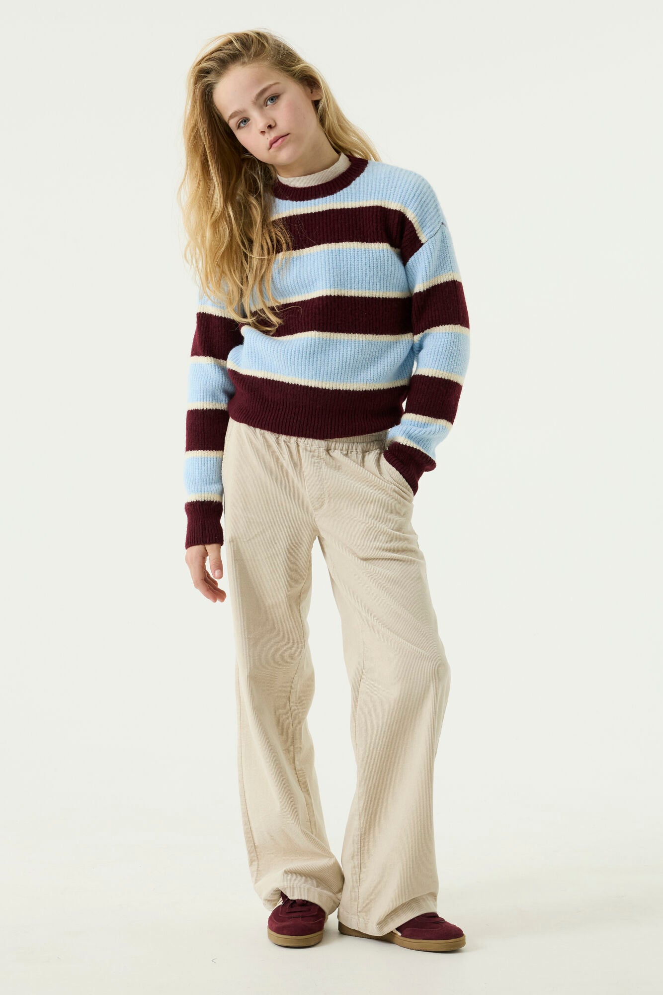 Garcia Gestreifter Strickpullover