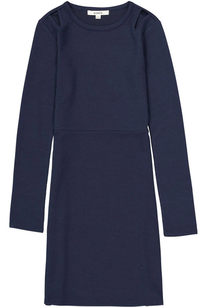 Garcia Dunkelblaues Kleid aus Rippstoff