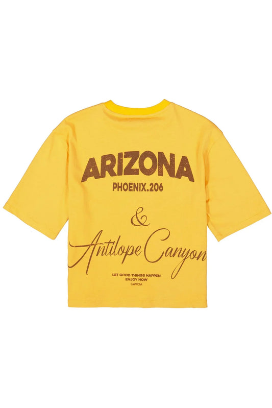 Garcia Gelbes T-Shirt mit Rückenprint