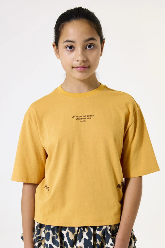Garcia Gelbes T-Shirt mit Rückenprint