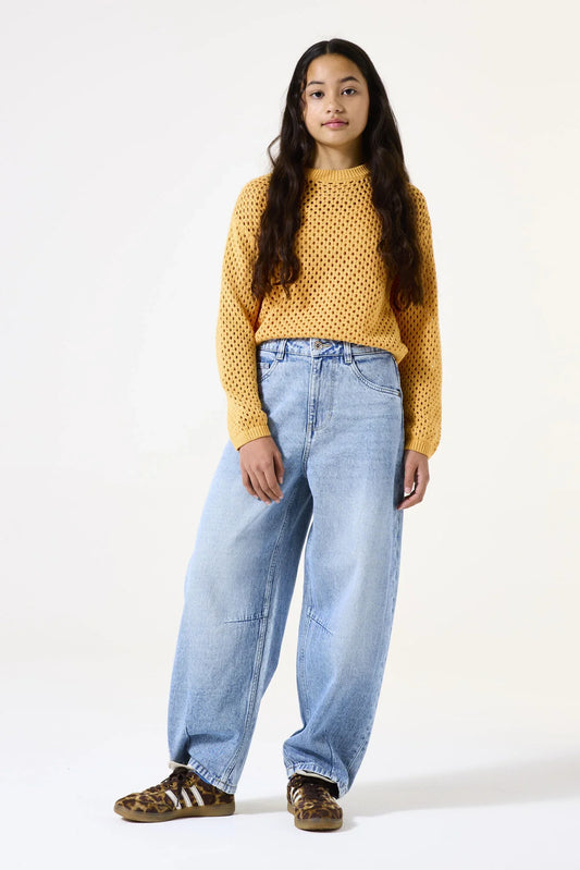 Garcia Gelber Pullover mit  Lochmuster