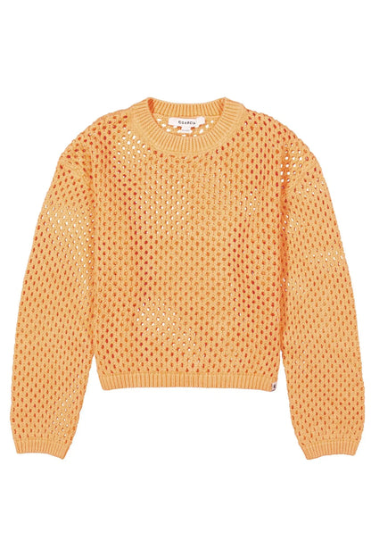 Garcia Gelber Pullover mit  Lochmuster