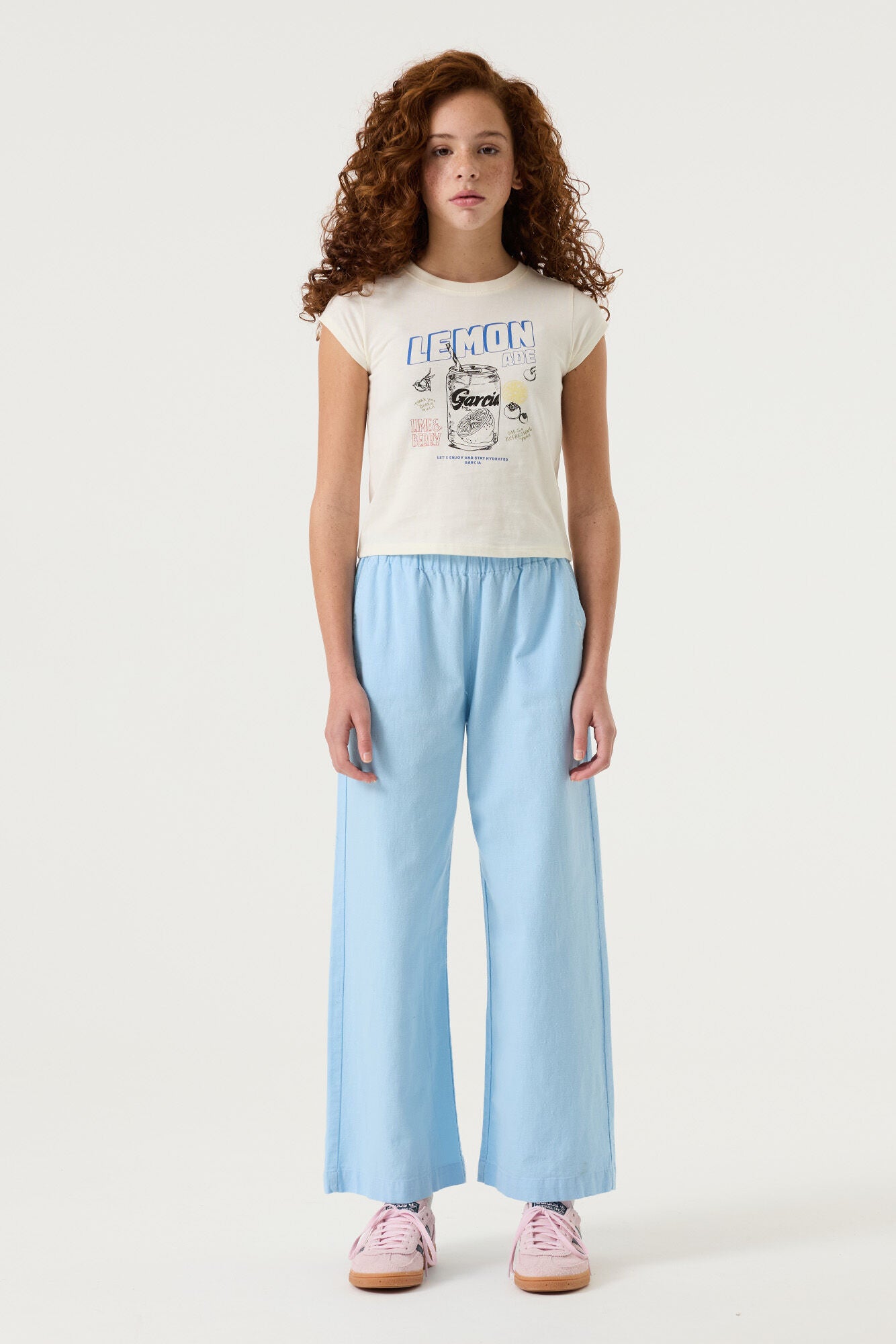 Garcia Himmelblaue Hose mit Leinen