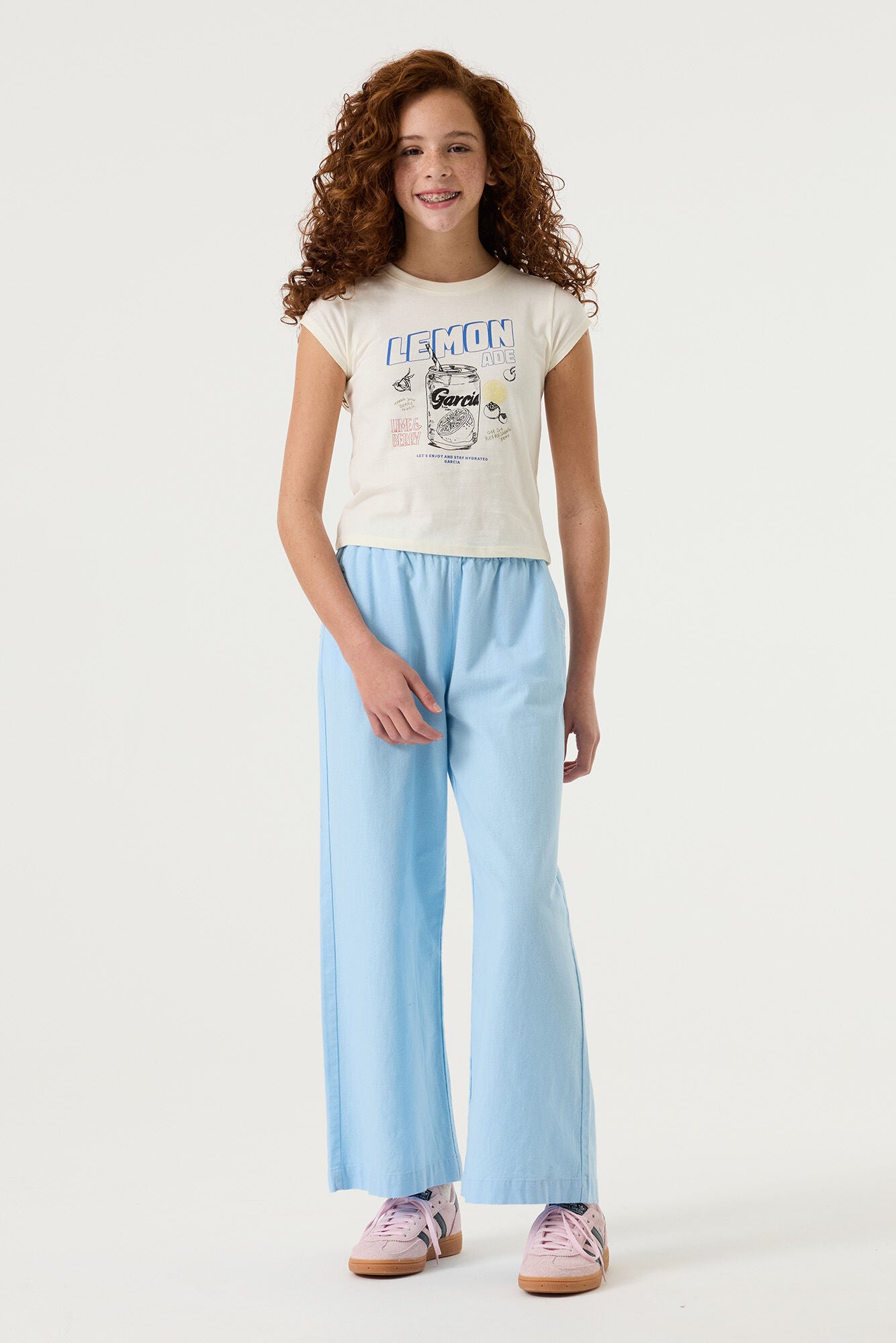 Garcia Himmelblaue Hose mit Leinen