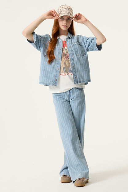 Garcia Weite Jeans in Denim Blau