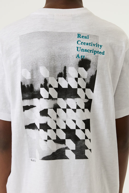 Garcia Weißes T-Shirt mit Rückenprint