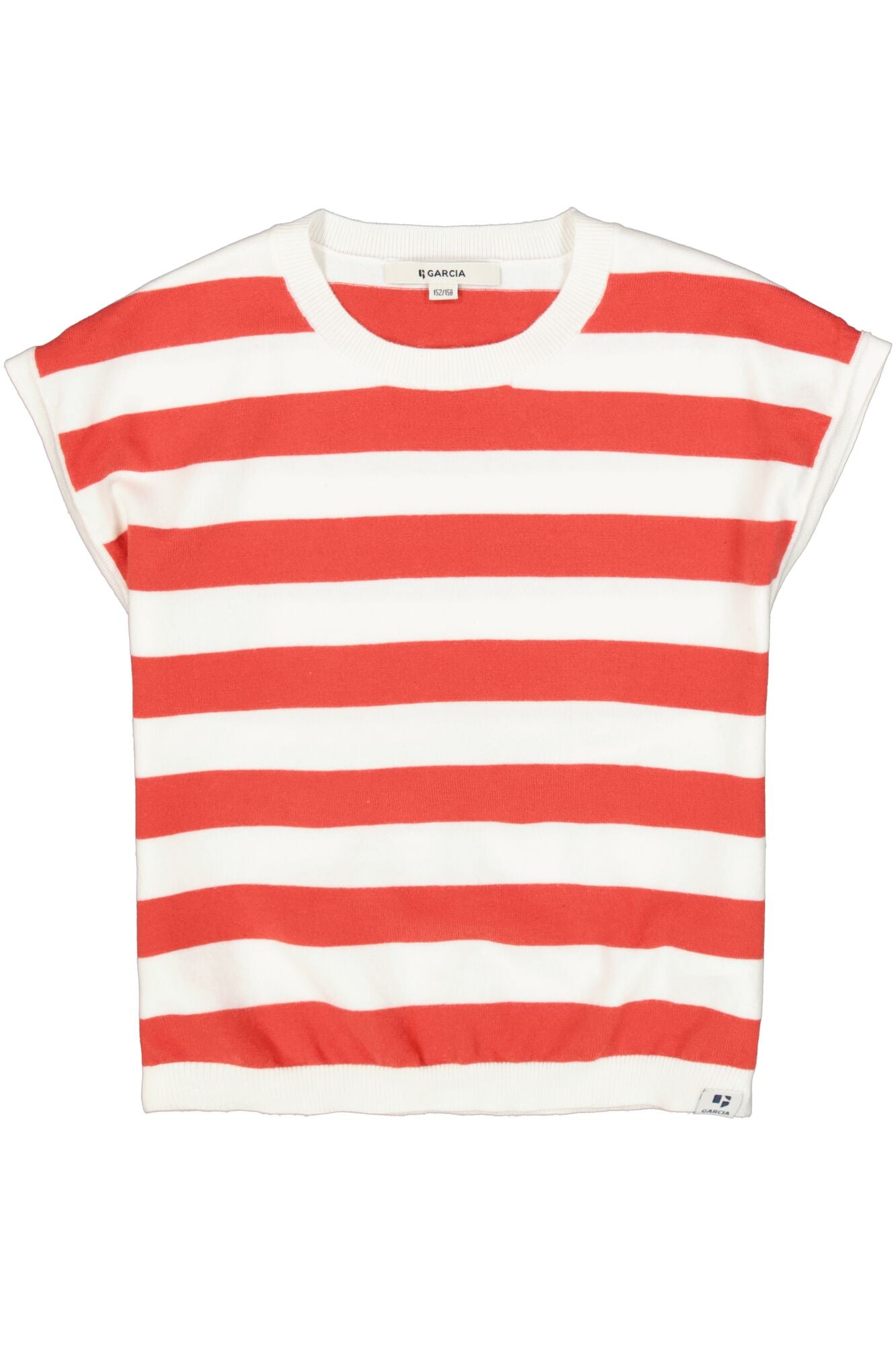 Garcia Gestreifter Kurzarmpullover