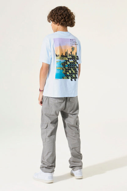 Garcia Hellblaues T-Shirt mit Rückenprint