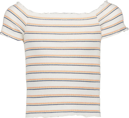 Weiß gestreiftes Off-Shoulder Top von Garcia