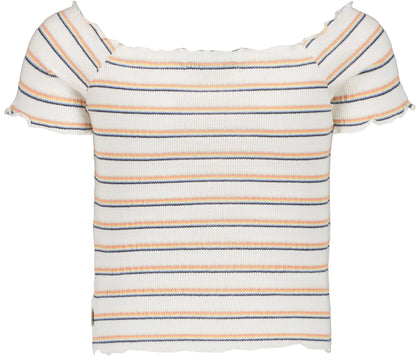 Weiß gestreiftes Off-Shoulder Top von Garcia